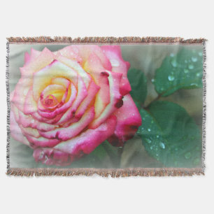 Couverture Roses lancez la couverture/rose et blanc