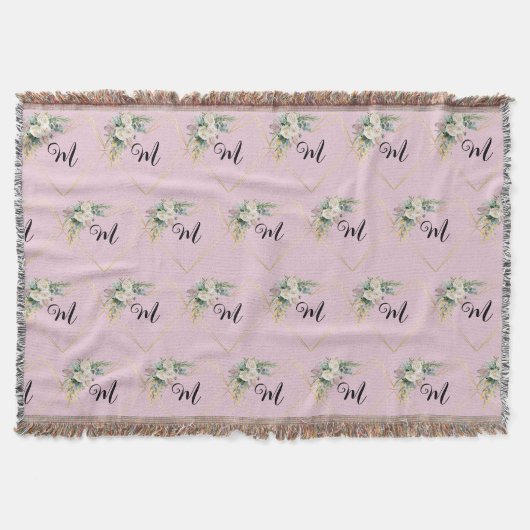 Couverture Roses roses roses blanches vintages Monogramme de (Devant)