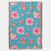 Couverture Roses roses sur un fond bleu (devant Vertical)