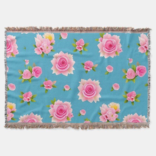 Couverture Roses roses sur un fond bleu (Devant)