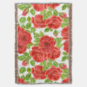 Couverture Roses rouges aquarelle transparente motif (devant Vertical)