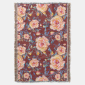 Couverture Roses, sans soudure, motif arrière - plan rouge (devant Vertical)