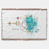 Couverture Roses turquoise avec touches (Devant)