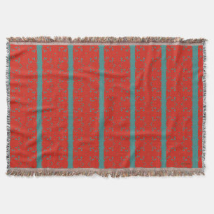 Couverture Rouge avec bandes Turquoises Conception personnali
