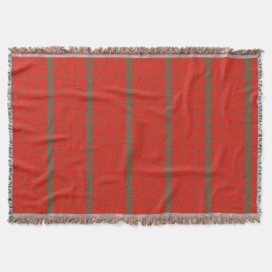 Couverture Rouge avec des rayures Brown au chocolat (Devant)