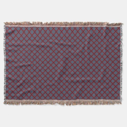 Couverture Rouge avec diamants bleus (Devant)