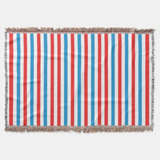 Couverture Rouge blanc et bleu rayé (Devant)