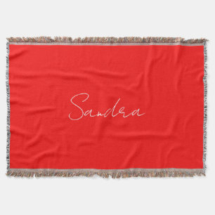 Couverture Rouge Blanc manuscrit Minimaliste Votre Nom