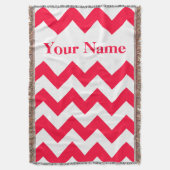 Couverture Rouge Bold Chevron avec nom personnalisé (devant Vertical)