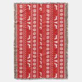 Couverture Rouge de motif de chandail de Noël de teckels (devant Vertical)
