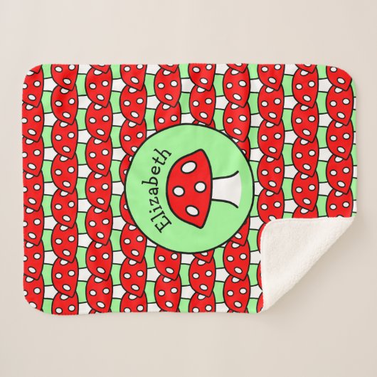 Couverture rouge de Sherpa de champignon (Devant (Horizontal))
