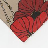 Couverture rouge élégante d'ouatine de pavots (Coin)