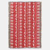 Couverture Rouge enduit plat de motif de Noël de chiens (devant Vertical)