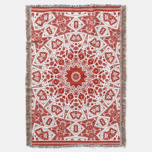 Couverture rouge et blanc, bandana ethnique (devant Vertical)