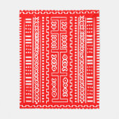 Couverture rouge et blanche d'ouatine de tissu de (Devant)