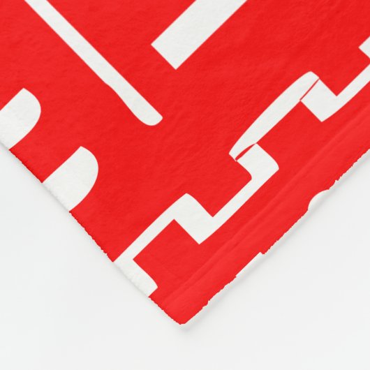 Couverture rouge et blanche d'ouatine de tissu de (Coin)