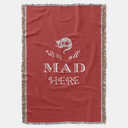 Couverture rouge folle de jet de chat de Cheshire (devant Vertical)