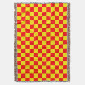 Couverture Rouge Jaune Chèque À damiers Motif Design (devant Vertical)