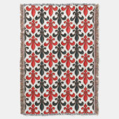 Couverture Rouge noir baroque Fleur de lis Motif Design (devant Vertical)