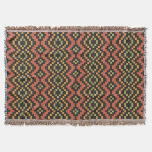 Couverture Rouge noir vert Tribal Égyptien Panier tissé