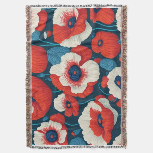 Couverture Rouge Poppy Floral  (devant Vertical)