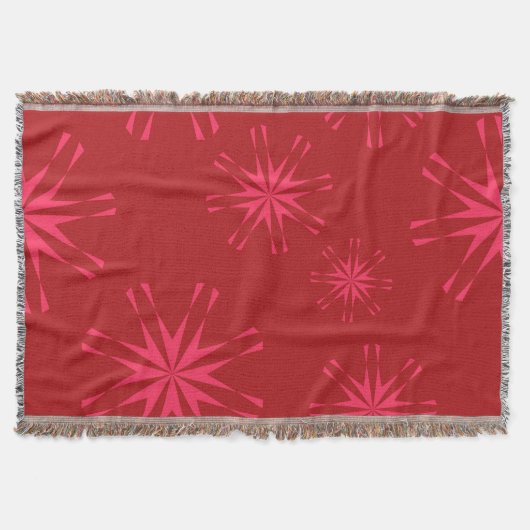 Couverture Rouge, rose, cool tendance fleur d'étoiles moderne (Devant)