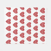 Couverture rouge scandinave d'ouatine de coeur (Devant (Horizontal))