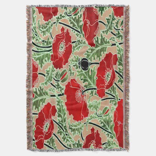 Couverture Rouge Vintage Pavot à lancer (devant Vertical)