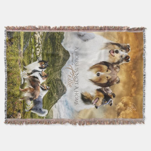 Couverture Rough Collies Sheep Herbe & Portrait + Devis - (Devant)