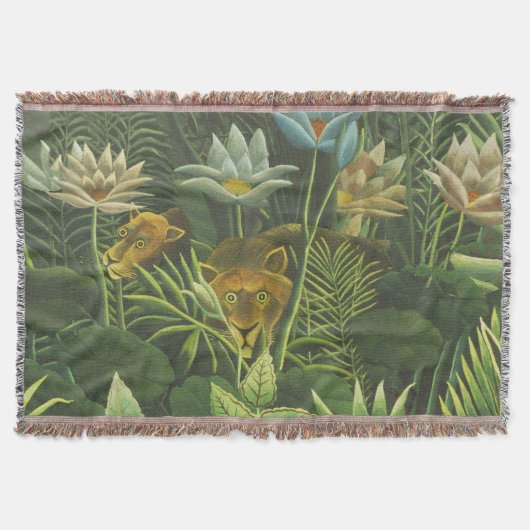 Couverture Rousseau Tropical Jungle Lion Peinture (Devant)
