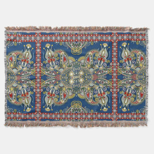 Couverture Royal Blue Oriental Design