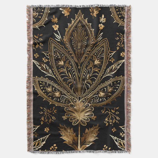 Couverture Royal Indian Luxury Black & Gold (devant Vertical)
