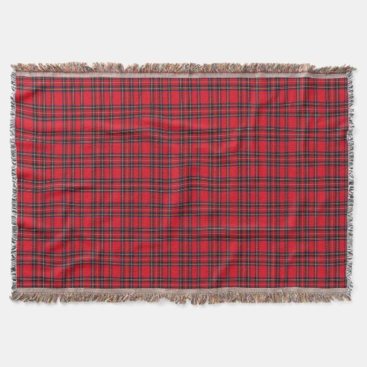 Couverture Royal Stewart tartan rouge noir plaid (Devant)