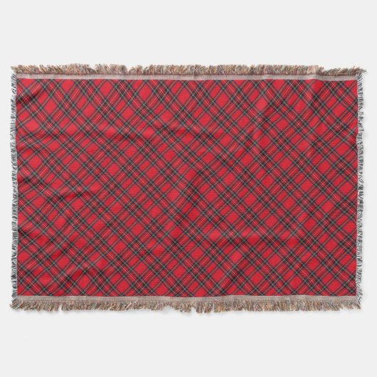 Couverture Royal Stewart tartan rouge noir plaid (Devant)