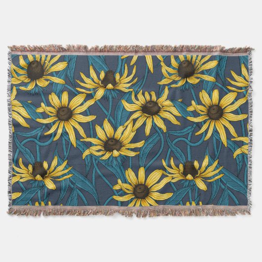 Couverture Rudbekia jaune sur la marine (Devant)