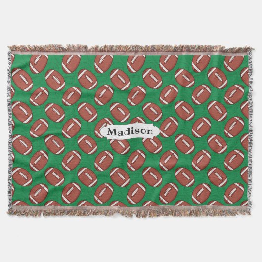 Couverture Rugby / Football Motif personnalisation nom jeter (Devant)
