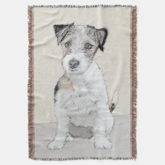 Couverture Russell Terrier Peinture rugueuse - Art Chien orig (devant Vertical)