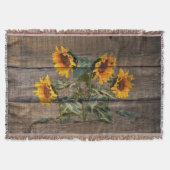 Couverture Rustic Barn Wood Sunflower (Devant)