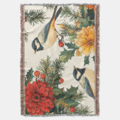 Couverture Rustic Bird et Poinsettia Motif de Noël (9) (devant Vertical)