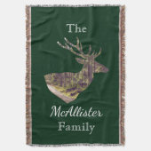Couverture Rustic Forest Deer Buck Chasse Nom de famille (devant Vertical)