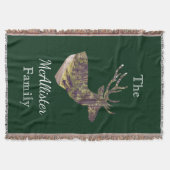 Couverture Rustic Forest Deer Buck Chasse Nom de famille (Devant)