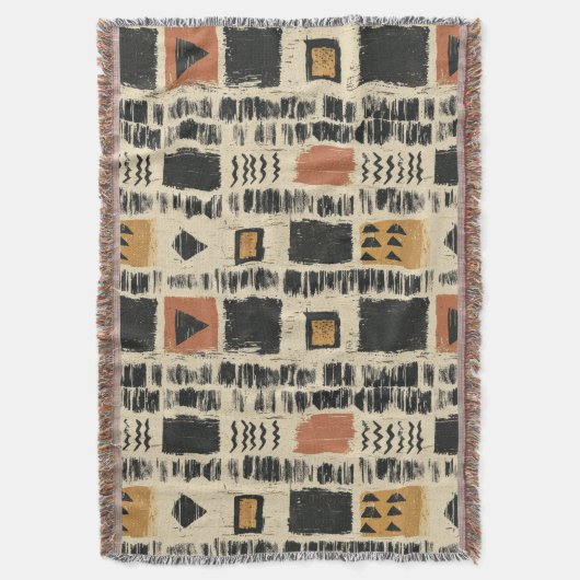 Couverture Rustic Mudcloth Geometric Pattern (3) (devant Vertical)