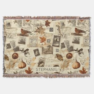 Couverture Rustique Automne Ephemera Collage   Terre chaude