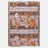 Couverture Rustique Citrouilles d'automne & dentelle fleurie (devant Vertical)