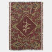 Couverture Rustique Monogramme Oriental Perse Motif rouge (devant Vertical)