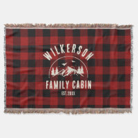Rustique Nom de famille Cabine Cottage Retro Rouge