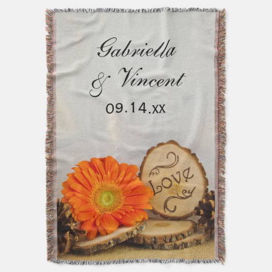 Couverture Rustique Orange Daisy Woodland Mariage Keeps (devant Vertical)