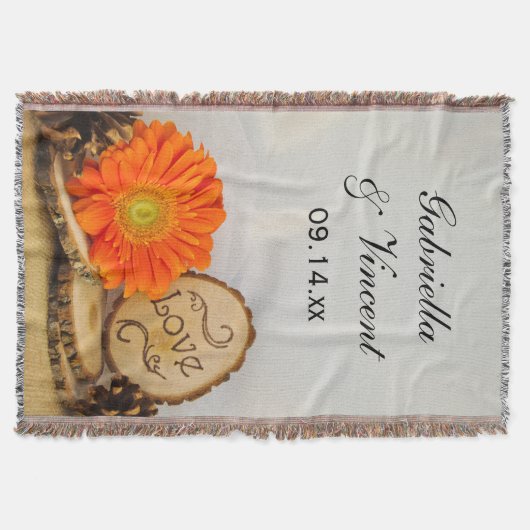 Couverture Rustique Orange Daisy Woodland Mariage Keeps (Devant)