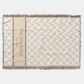 Couverture Sable + Brun Chevrons Nom de Famille (Devant)