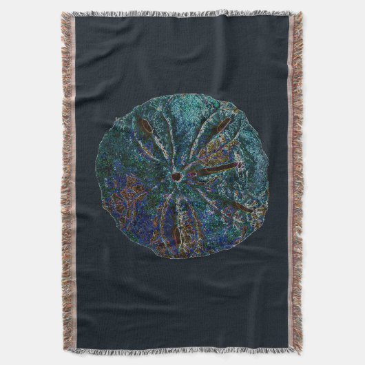 Couverture Sable Dollar Art Abstrait Bleu Nautique Cadeau Fav (devant Vertical)